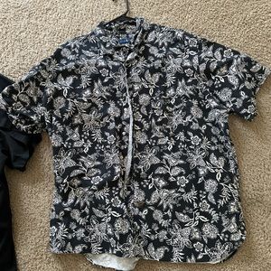 COPY - Men's big and tall black and floral print shirt 4xl